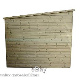 10x8 Pressure Treated Wooden Garden Storage Shed Pent Roof Double Door Waltons
