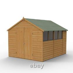 10x8 Shiplap Dip Treated Apex Double Door Wooden Shed Installation Option