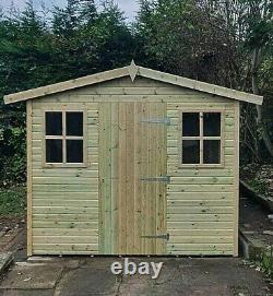 10x8 Wooden Garden Shed Storage Shed Tanalised Pressure Treated Apex Summerhouse