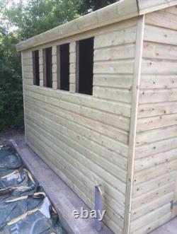 10x8ft WOODEN SUMMERHOUSE GARDEN SHED TREATED TONGUE & GROOVE PENT