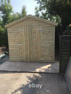 10x8ft WOODEN SUMMERHOUSE GARDEN SHED TREATED TONGUE & GROOVE PENT