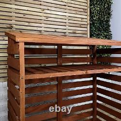 122cm x 122cm Large Wooden Outdoor Garden Patio Log Store Shed with Shelf