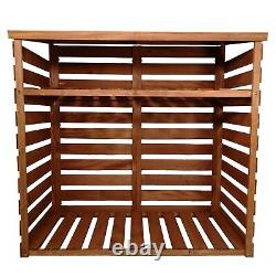 122cm x 122cm Large Wooden Outdoor Garden Patio Log Store Shed with Shelf