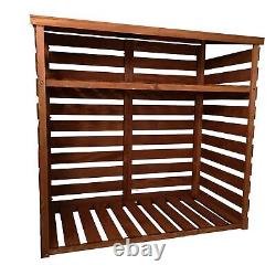 122cm x 122cm Large Wooden Outdoor Garden Patio Log Store Shed with Shelf