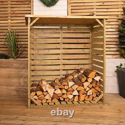 123cm x 115cm Large Wooden Outdoor Garden Patio Log Store Shed