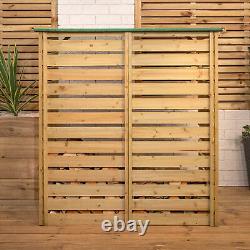 123cm x 115cm Large Wooden Outdoor Garden Patio Log Store Shed