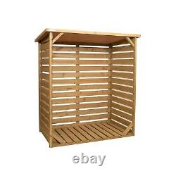 123cm x 115cm Large Wooden Outdoor Garden Patio Log Store Shed