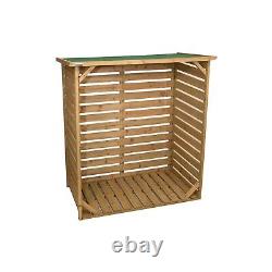 123cm x 115cm Large Wooden Outdoor Garden Patio Log Store Shed