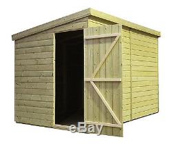 12x6 Garden Shed Shiplap Pent Tanalised Pressure Treated Door Left End