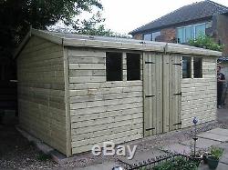 12X8 Wooden gazebo Tanalised Ultimate Garden Shed/Office/Garage 19mm