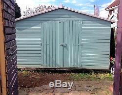 12 X12 Workshop Garden Shed Summer house 1 year old painted in Shades Sea Grass