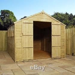 12 x 8 Pressure Treated Apex Shiplap T&G Wooden Garden Shed By Waltons