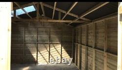 12ft x 20ft Heavy Duty Wooden Garage Timber Workshop Garden Shed 25mm TGV Cladd