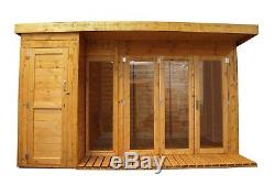12ft x 8ft Combi Summerhouse Side Shed Premium Double Doors Garden Room Workshop
