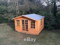 12x10 GEORGIAN SUMMER HOUSE, WOODEN SHED/GARDEN BUILDING. FREE FITTING