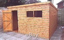12x10 Heavy Duty Pent Garden Storage Timber Shed Quality Fully Assembled New
