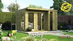 12x10 Summerhouse With Built In Shed Garden Office Workshop Pressure Treated