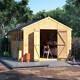 12x10 ft T&G Wooden Garden Shed Double Door Windows Tool Store Apex Workshop