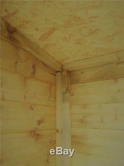 12x4 Garden Shed Shiplap Pent Roof Tanalised Pressure Treated Door Right End