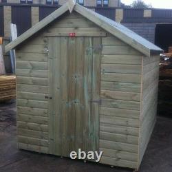 12x5 Tanalised Wooden Apex Garden Shed T&G Throughout Hut Pressure Treated Store