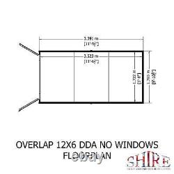 12x6 Overlap Double Door No windows Garden Storage Outdoor Wooden Shed