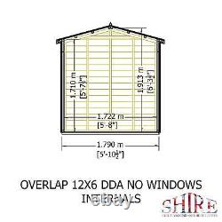 12x6 Overlap Double Door No windows Garden Storage Outdoor Wooden Shed