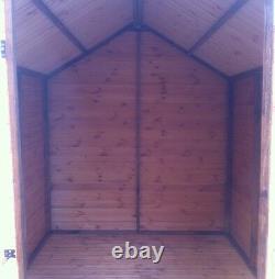 12x6 WOODEN GARDEN SHED FULLY T&G APEX HUT 12mm TREATED STORE NO WINDOWS