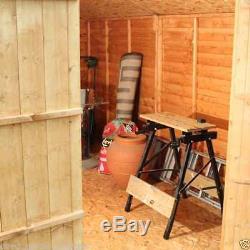 12x8 GARDEN SHED DOUBLE DOOR APEX WINDOWLESS WOODEN SHEDS 12ft x 8ft New Un Use