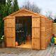 12x8 GARDEN SHED DOUBLE DOOR APEX WINDOWLESS WOODEN SHEDS 12ft x 8ft New Un Used