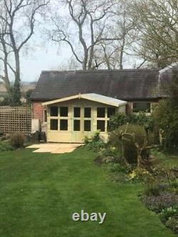 12x8'Lydian Summerhouse' Heavy Duty Wooden Garden Room Shed Tanalised