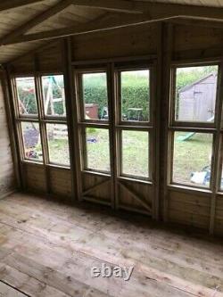 12x8'Lydian Summerhouse' Heavy Duty Wooden Garden Room Shed Tanalised