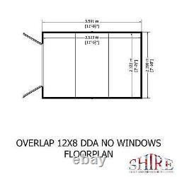 12x8 Overlap Double Door No windows Garden Storage Outdoor Wooden Shed