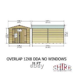 12x8 Overlap Double Door No windows Garden Storage Outdoor Wooden Shed