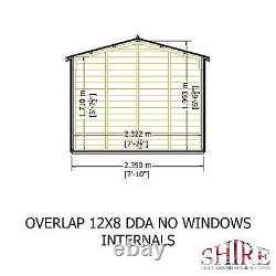 12x8 Overlap Double Door No windows Garden Storage Outdoor Wooden Shed