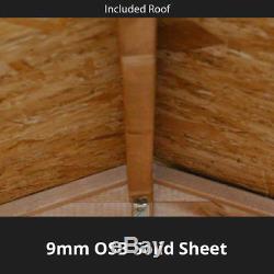 12x8 Overlap Garden Wooden Shed Windowless Double Door Apex Roof & Felt 12FT 8FT