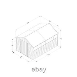 12x8 Overlap Pressure Treated Apex Double Door Wooden Shed Installation Option