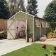 12x8 Pressure Treated Hobbyist Apex Windowed Double Door Garden Shed Tall Shed