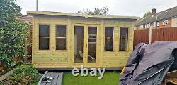 12x8 SUMMER HOUSE GARDEN OFFICE SHED CONTEMPORARY CABIN WORKSHOP HEAVY DUTY T&G