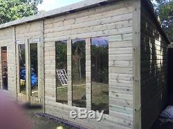 12x8'Statesman Mancave' Heavy Duty Wooden Garden Shed/Workshop/Summerhouse D&F