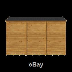 12x8 Wooden Garden Shed 2m Eaves Height. Windowless Apex T&G Workshop Shiplap
