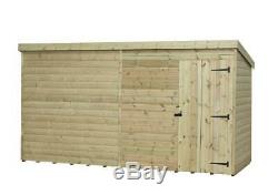 12x8 Wooden Garden Shed Shiplap Pent Shed Tanalised Pressure Treated