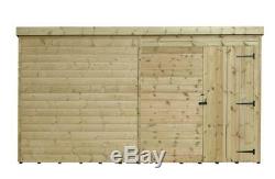 12x8 Wooden Garden Shed Shiplap Pent Shed Tanalised Pressure Treated