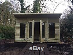 14X8' Wooden 19mm Tanalised Ultimate Garden Shed Summerhouse 4' Double Wide Door