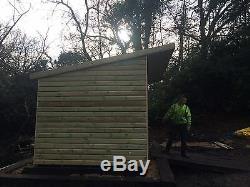 14X8' Wooden 19mm Tanalised Ultimate Garden Shed Summerhouse 4' Double Wide Door