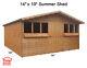 14ft X 10ft Garden Shed Summer House With +1ft Overhang High Quality Wood Timber