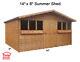 14ft X 8ft Garden Shed Summer House With+1ft Overhang High Quality Timber Wood