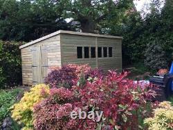 14x10'Abbot Shed' Wooden Garden Room/Shed/Summerhouse, Heavy Duty, Tanalised