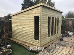 14x10'Don Morris Summerhouse' Heavy Duty Wooden Garden Room Shed Tanalised