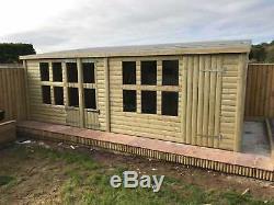 14x10'Frederick' Heavy Duty Wooden Garden Summerhouse/Shed/Workshop/Garage