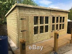 14x12'Frederick' Heavy Duty Wooden Garden Summerhouse/Shed/Workshop/Garage